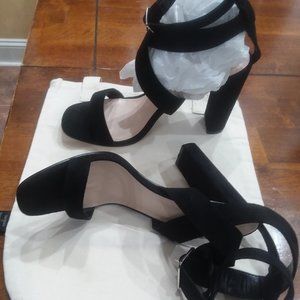 Black Double Ankle Strap Dress Sandal